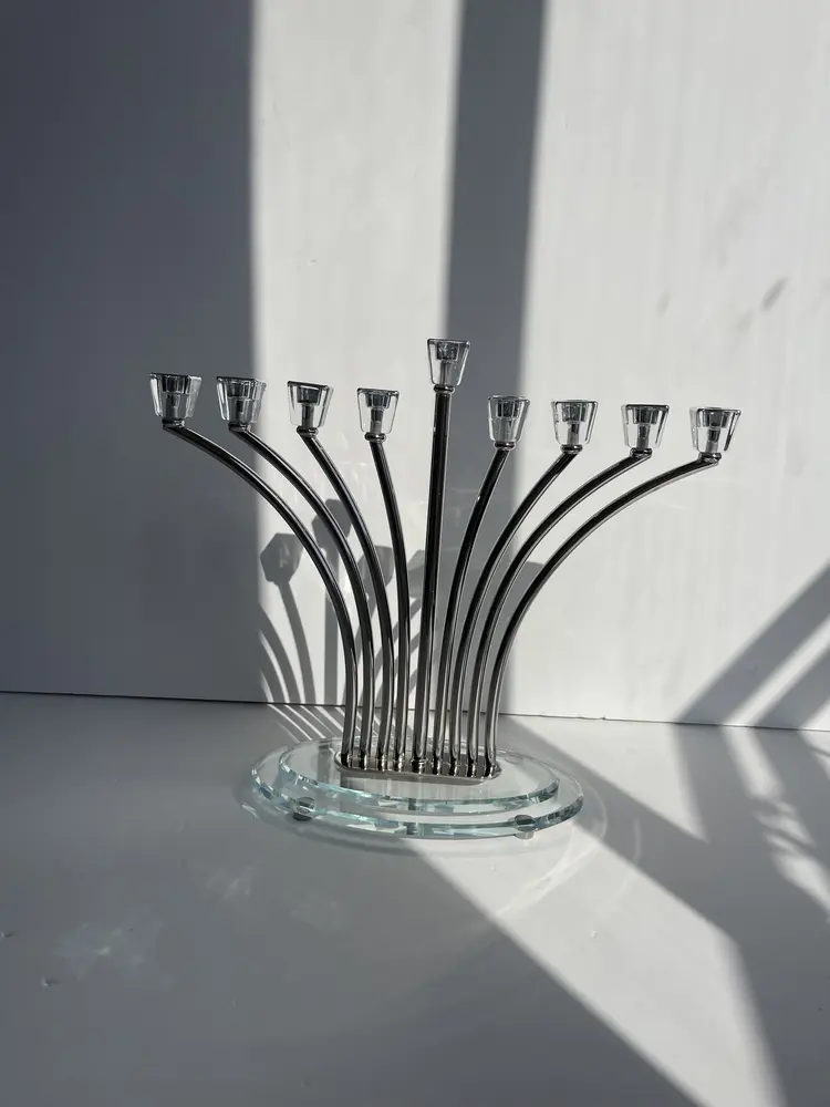חנוכייה מקריסטל דגם "הודיה"
