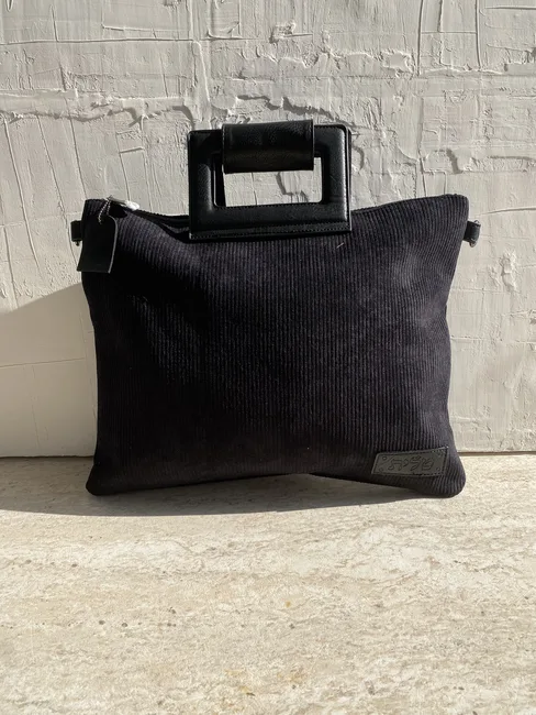 סט כיסויים לטלית תפילין דגם "קורדרוי שחור"