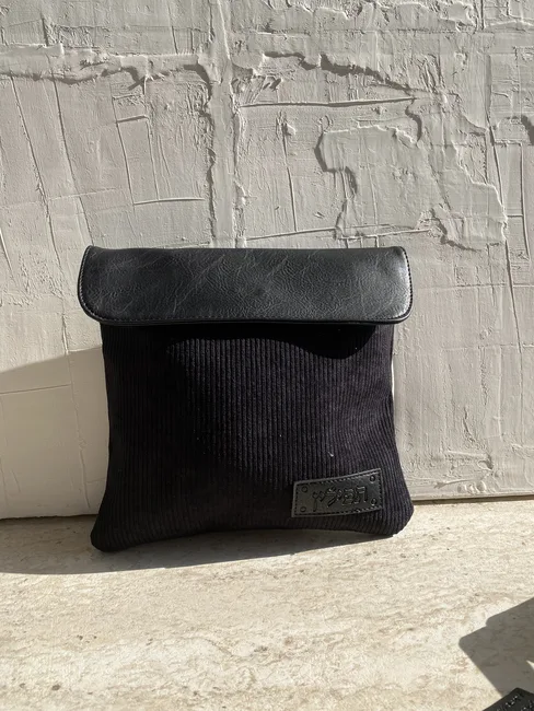 סט כיסויים לטלית תפילין דגם "קורדרוי שחור"