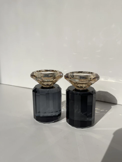 פמוטי קריסטל קנים זהב