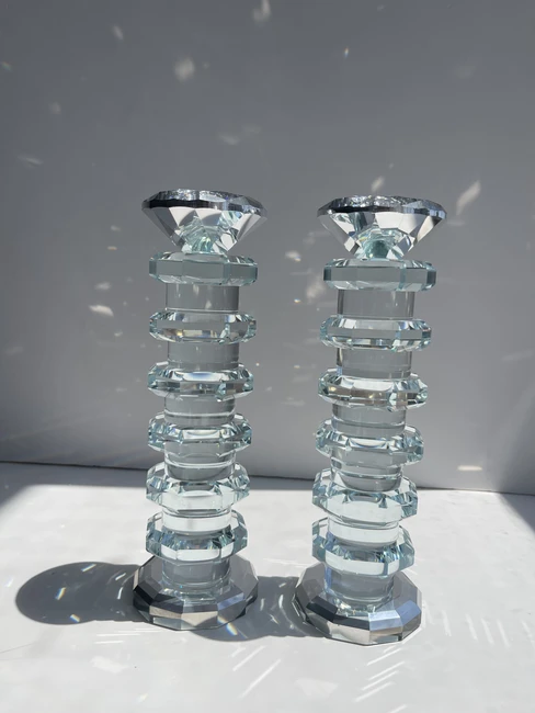 פמוטי קריסטל דגם "יהלום"