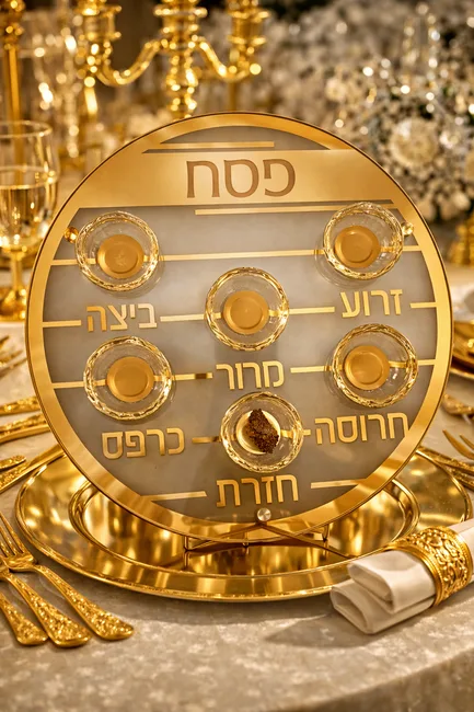 צלחת סימנים צבע זהב